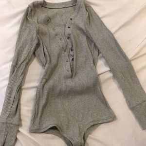 One piece bodysuit sweat shirt